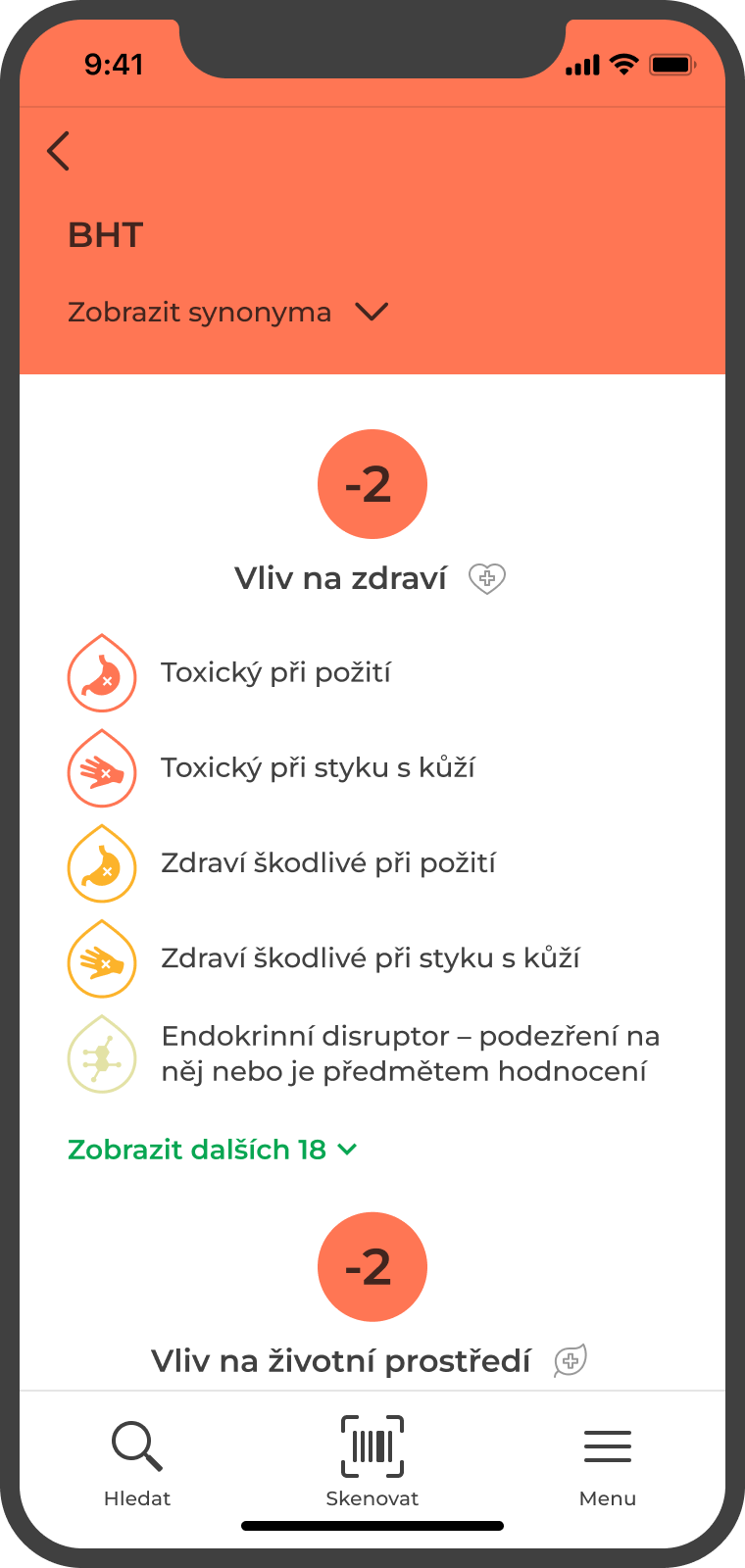 Detail ingredience en GreenScan app ingredient info
