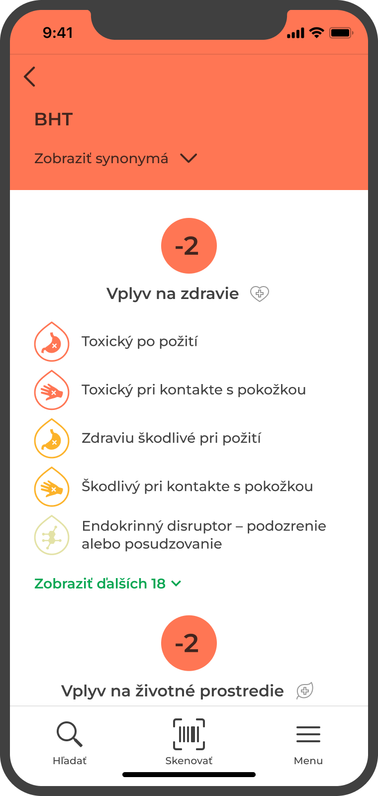 Detail ingredience en GreenScan app ingredient info